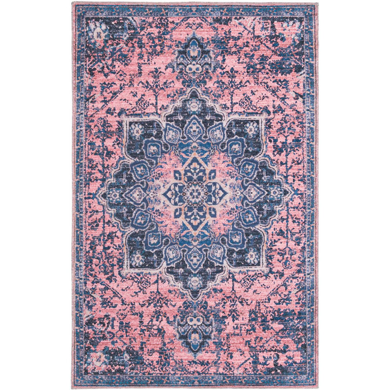 Bungalow Rose Mcelhannon Oriental Pink/Navy Area Rug & Reviews Wayfair